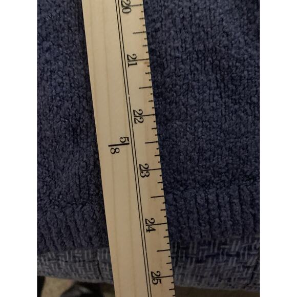 J Jill Sweater Women's Large Waffle Knit Tunic Cowl Neck Blue Purple Cozycore - Picture 6 of 11